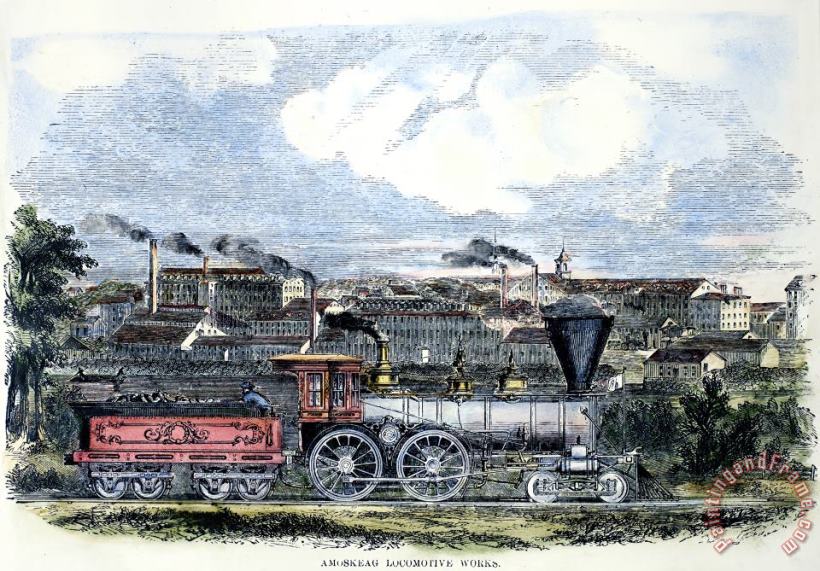 Others LOCOMOTIVE FACTORY, c1855 Art Painting