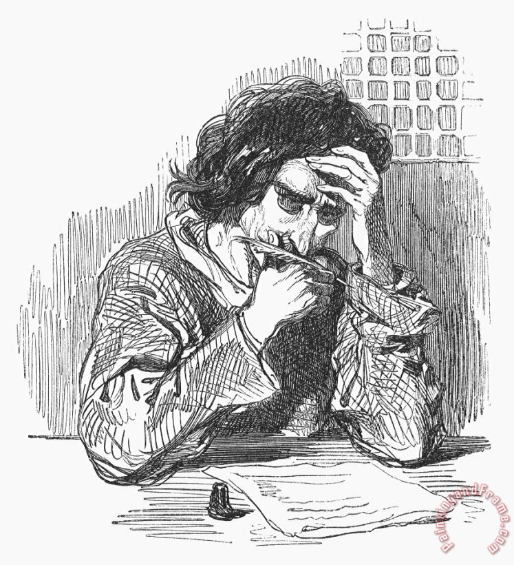 Others MAN WRITING, c1850s Art Print