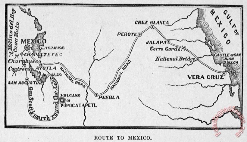 Others MAP: MEXICAN WAR, c1847 Art Painting