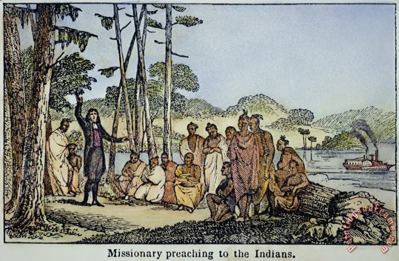 Others Missionary And Native Americans Art Painting