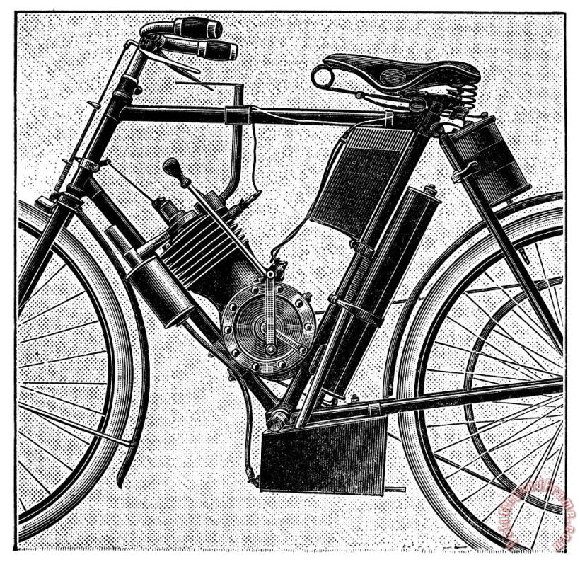 Motorcycle, 1895 painting - Others Motorcycle, 1895 Art Print
