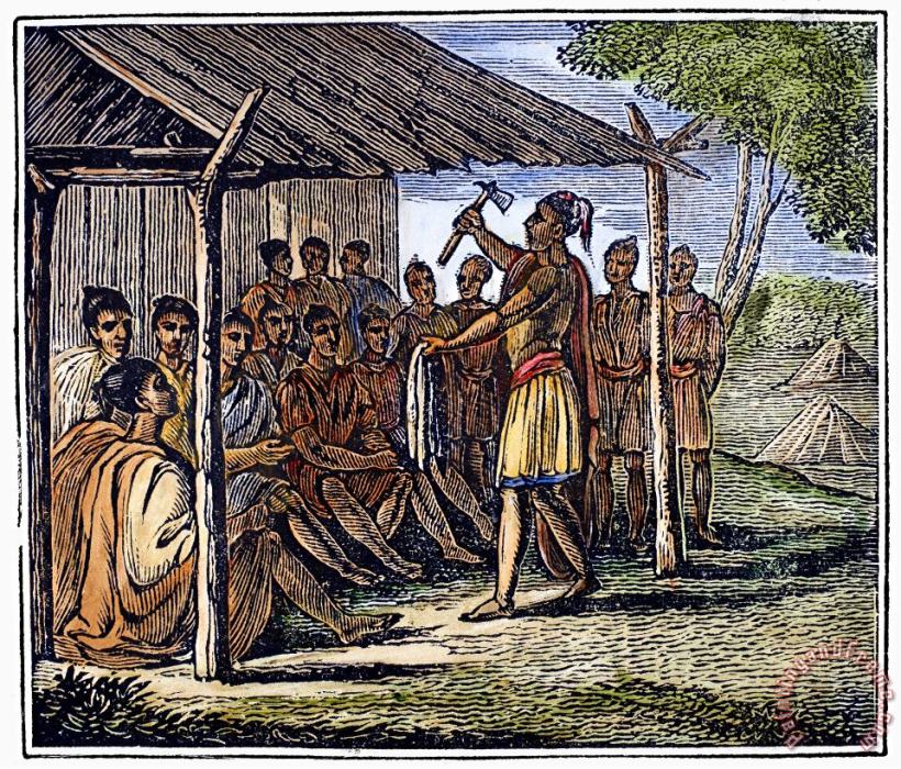 NATIVE AMERICAN COUNCIL, c1835 painting - Others NATIVE AMERICAN COUNCIL, c1835 Art Print