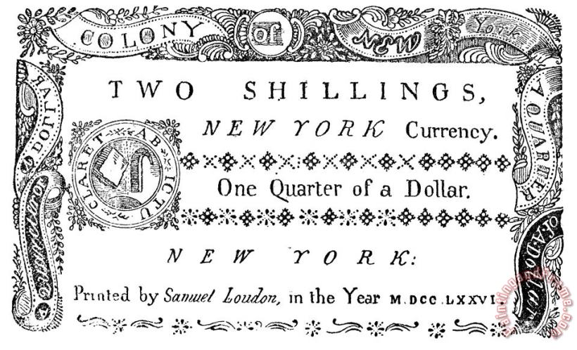 Others New York Banknote, 1776 Art Print