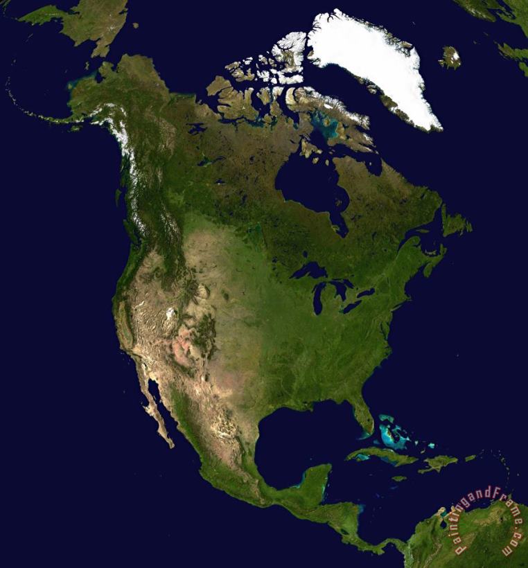 North America Satellite Image painting - Others North America Satellite Image Art Print