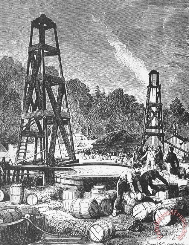 Oil Well, 19th Century painting - Others Oil Well, 19th Century Art Print