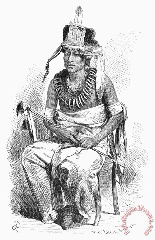 Pawnee Chief, 1868 painting - Others Pawnee Chief, 1868 Art Print