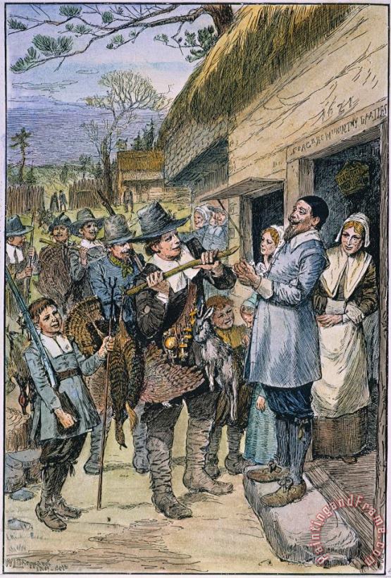Others Pilgrims: Thanksgiving, 1621 Art Print