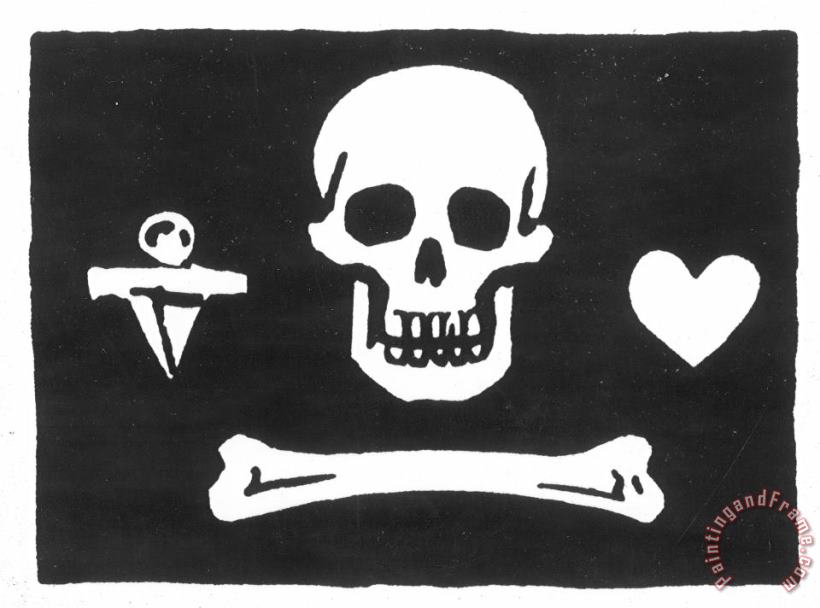 Pirates: Jolly Roger Flag painting - Others Pirates: Jolly Roger Flag Art Print