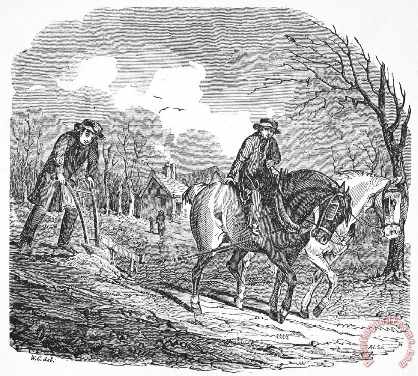 Others PLOUGHING, 19th CENTURY Art Print