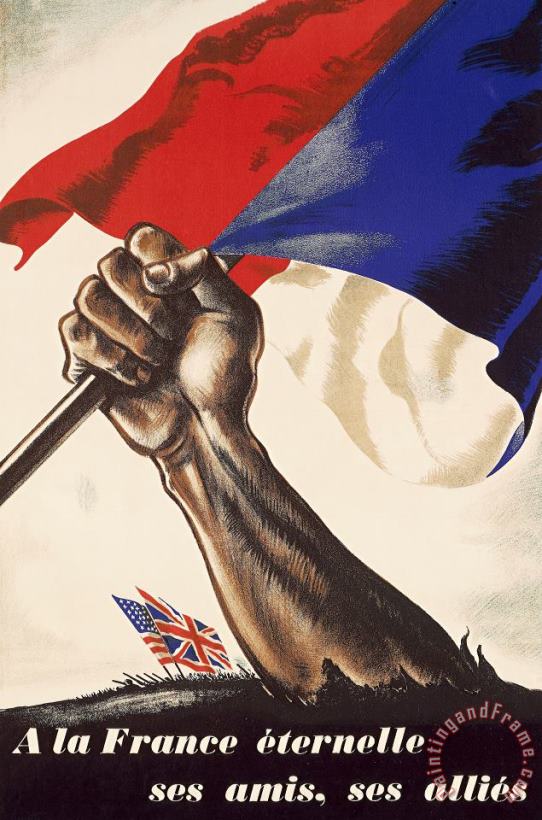 Poster For Liberation Of France From World War II 1944 painting - Others Poster For Liberation Of France From World War II 1944 Art Print
