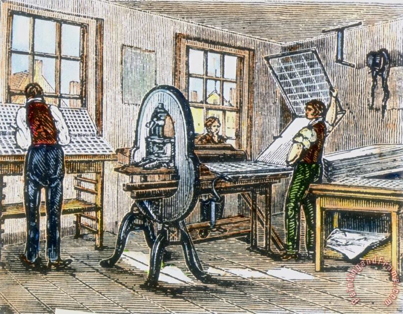 PRINTING OFFICE, c1800 painting - Others PRINTING OFFICE, c1800 Art Print