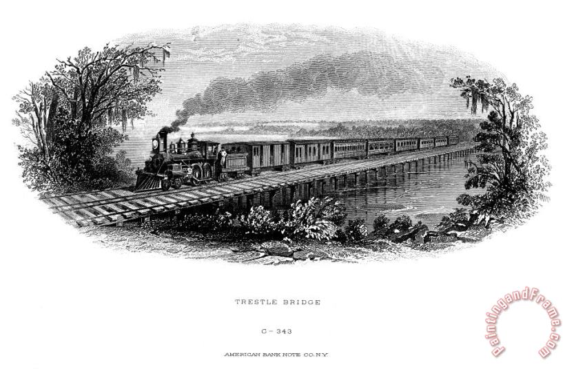 Others RAILROAD BRIDGE, c1870 Art Print