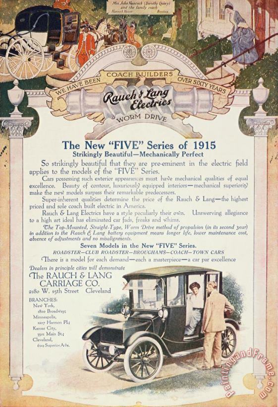 Others Rauch & Lang Auto Ad, 1914 Art Painting