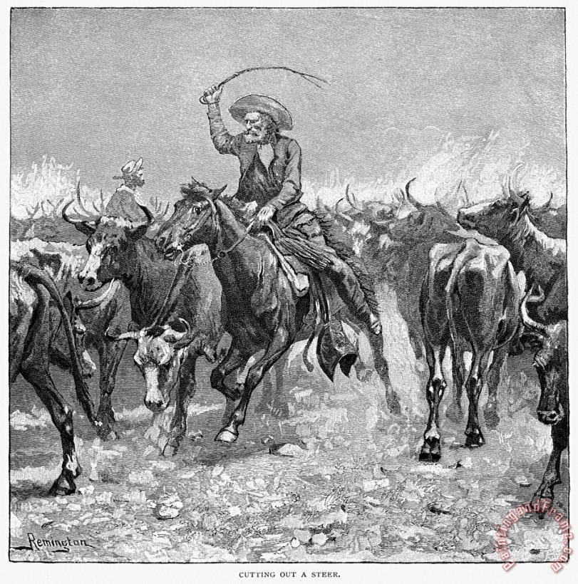 Remington: Cowboys, 1888 painting - Others Remington: Cowboys, 1888 Art Print
