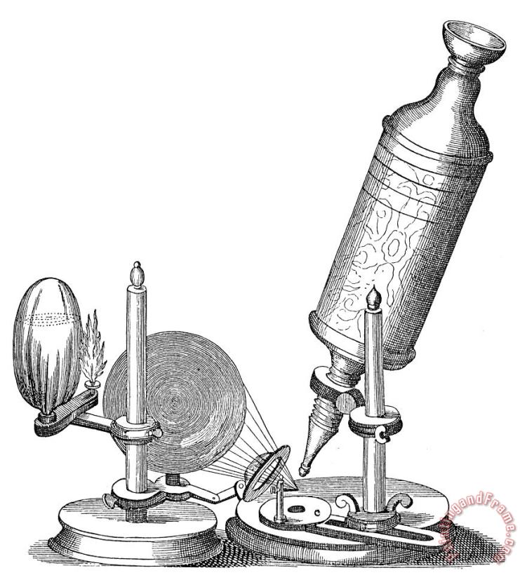 Robert Hookes Microscope painting - Others Robert Hookes Microscope Art Print