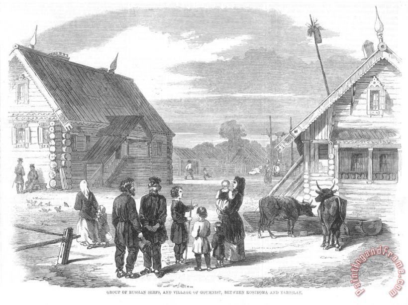 Others Russian Village, 1861 Art Painting