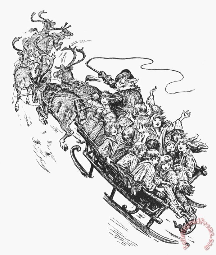 Others Santa Claus & Sleigh Art Painting