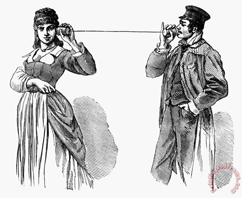 Others String Telephone, 1880 Art Painting