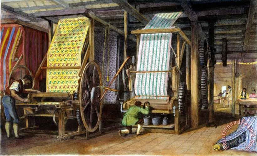 Textile Mill: Cotton painting - Others Textile Mill: Cotton Art Print