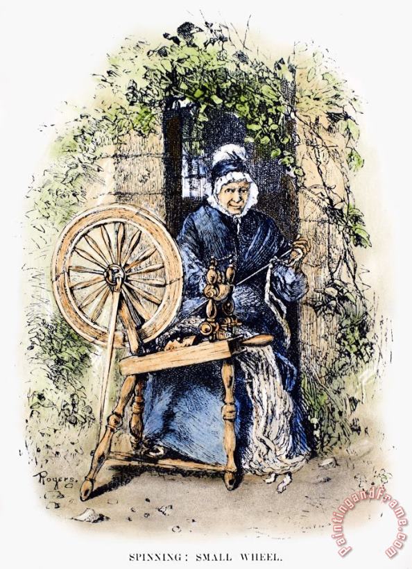 Textiles: Spinning Wheel painting - Others Textiles: Spinning Wheel Art Print