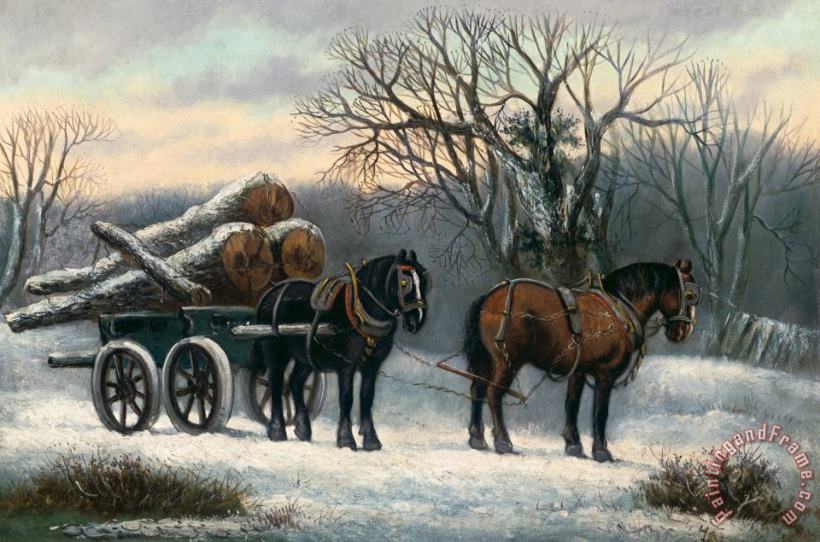 Others The Timber Wagon in Winter Art Painting