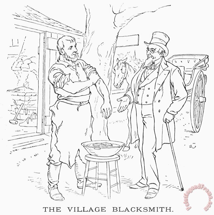 The Village Blacksmith painting - Others The Village Blacksmith Art Print