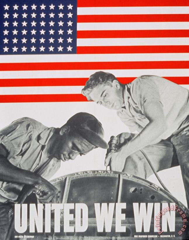 United We Win Us 2nd World War Manpower Commission Poster painting - Others United We Win Us 2nd World War Manpower Commission Poster Art Print