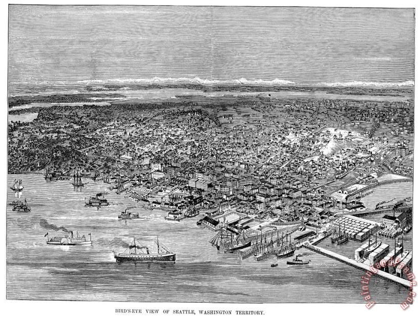 View Of Seattle, 1889 painting - Others View Of Seattle, 1889 Art Print