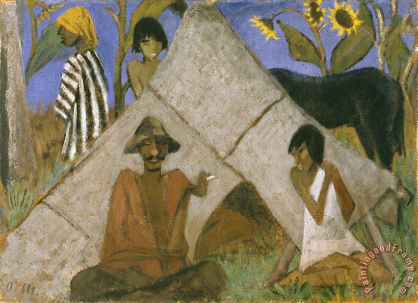 Gypsy Encampment painting - Otto Muller or Mueller Gypsy Encampment Art Print