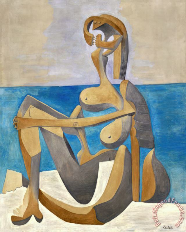 Baigneuse Assise Au Bord De La Mer C 1930 painting - Pablo Picasso Baigneuse Assise Au Bord De La Mer C 1930 Art Print