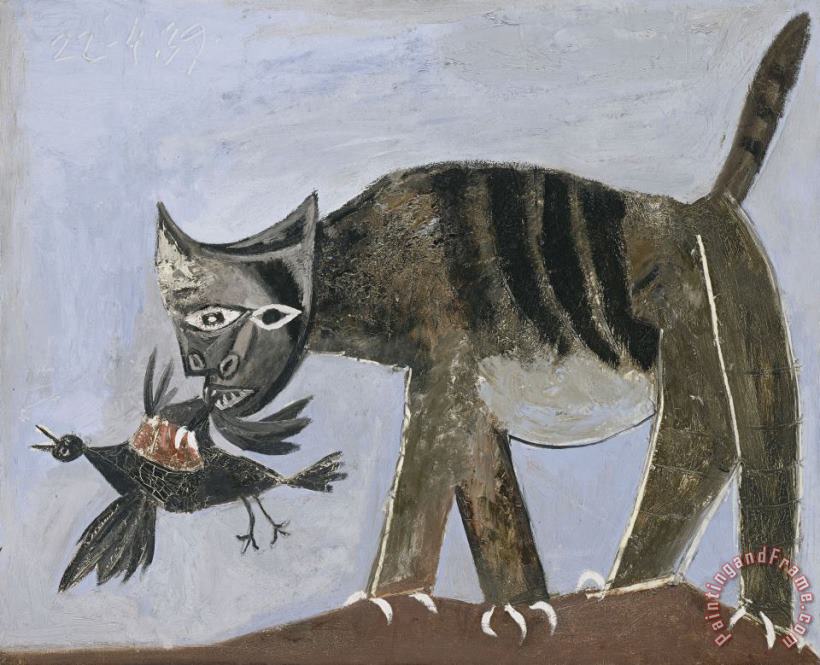 Pablo Picasso Chat Saisissant Un Oiseau (cat Catching a Bird) Art Print
