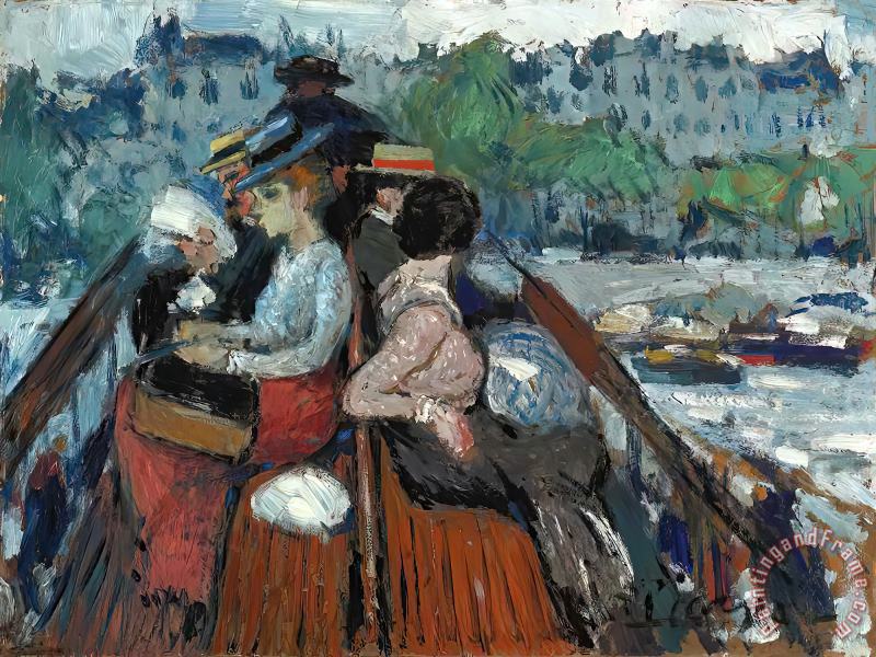 Crossind Seine on The Upper Deck 1901 painting - Pablo Picasso Crossind Seine on The Upper Deck 1901 Art Print