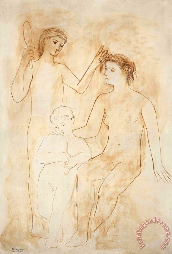 Deux Femmes Et Enfant painting - Pablo Picasso Deux Femmes Et Enfant Art Print