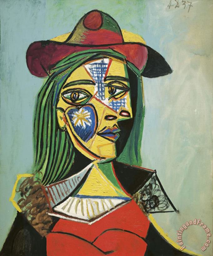 Pablo Picasso Dona Amb Barret I Coll De Pell (marie Therese Walter) Art Painting