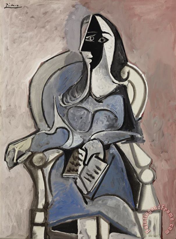 Pablo Picasso Femme Assise Dans Un Fauteuil, 1960 Art Painting