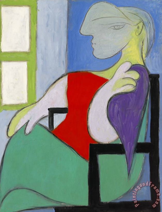 Femme Assise Pres D'une Fenetre (marie Therese) painting - Pablo Picasso Femme Assise Pres D'une Fenetre (marie Therese) Art Print