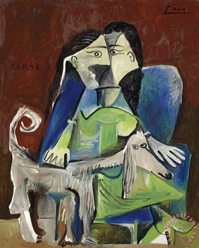 Pablo Picasso Femme Au Chien Art Painting