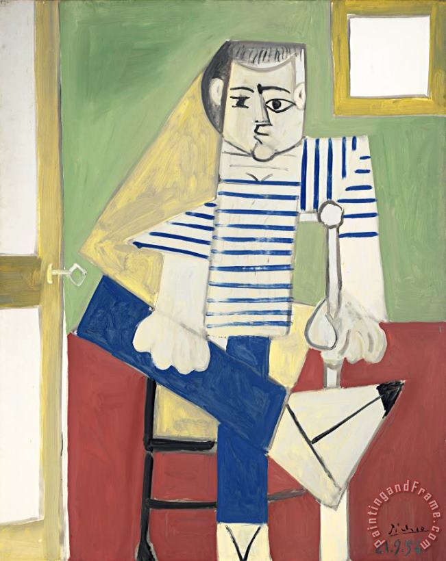 Homme Assis Sur Une Chaise painting - Pablo Picasso Homme Assis Sur Une Chaise Art Print