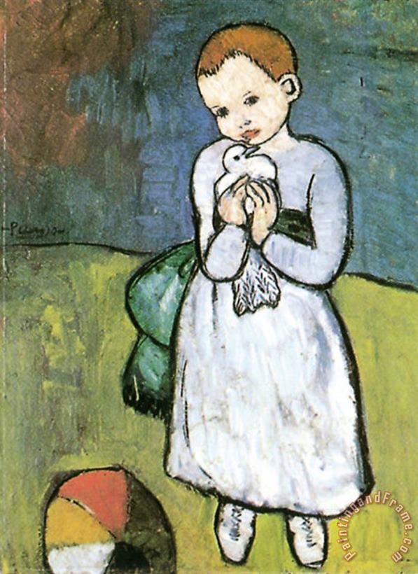 Kind Mit Taube 1901 painting - Pablo Picasso Kind Mit Taube 1901 Art Print