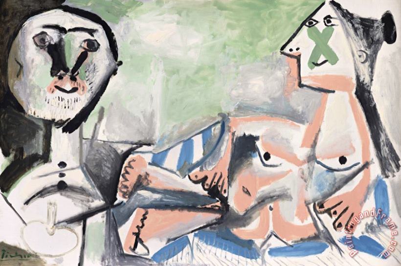 Pablo Picasso Le Peintre Et Son Modele Art Print