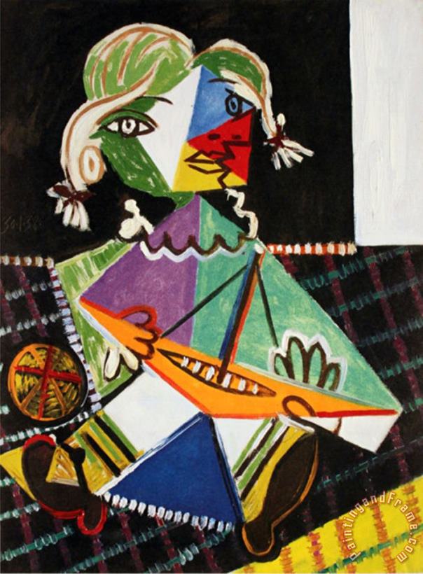 Maya with Sail Boat painting - Pablo Picasso Maya with Sail Boat Art Print