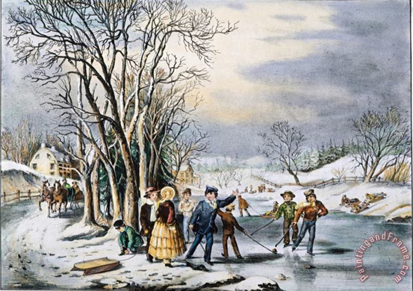 Pablo Picasso Nathaniel Currier Winter Pastime 1856 Art Print