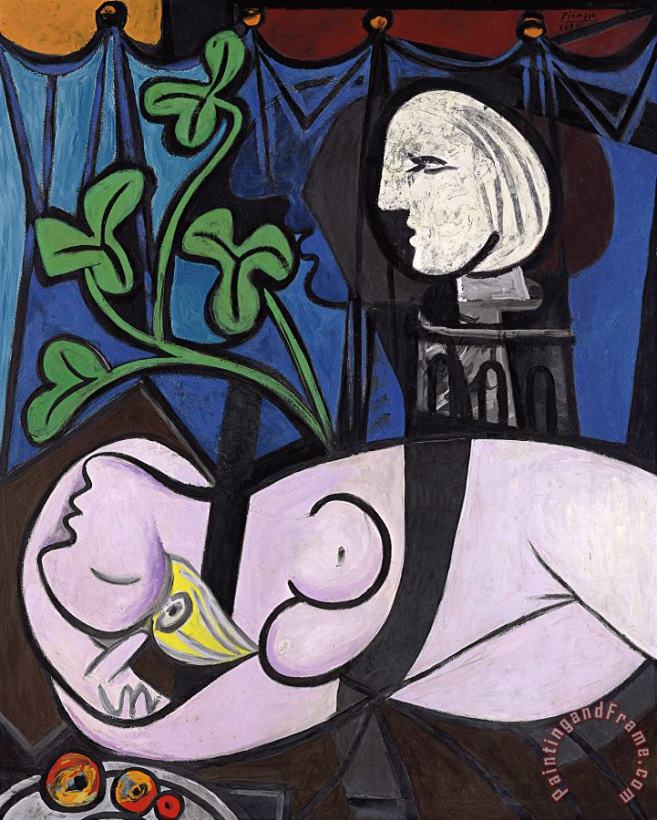 Pablo Picasso Nude, Green Leaves And Bust Art Painting