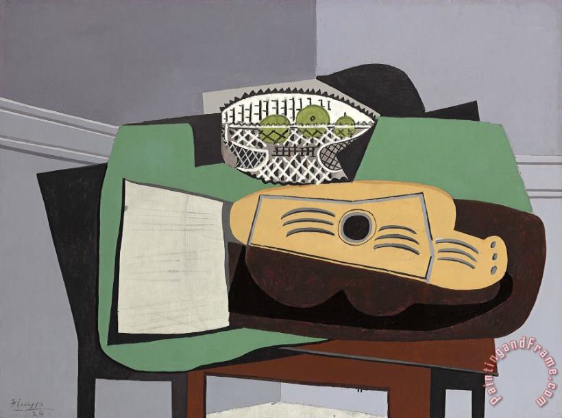 Pablo Picasso Partition, Guitare, Compotier, 1924 Art Print