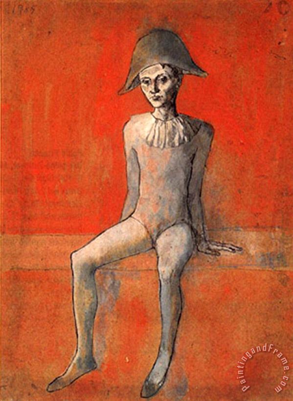 Pablo Picasso Sitzender Harlekin C 1905 Art Print