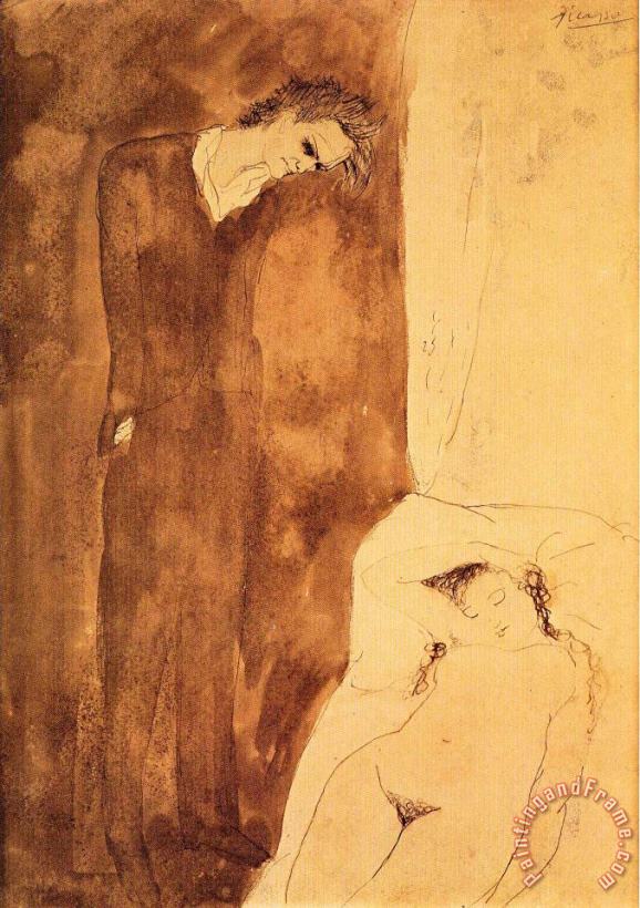 Pablo Picasso Sleeping Nude 1904 Art Print