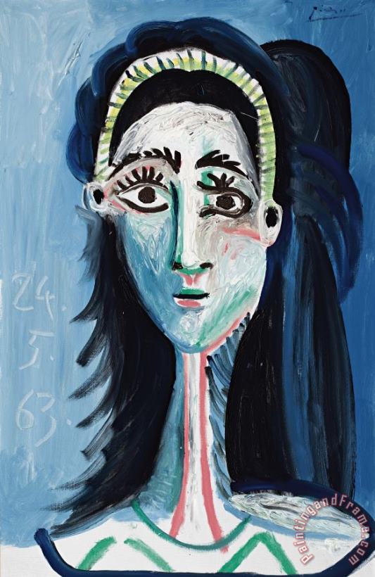 Pablo Picasso Tete De Femme (jacqueline) Art Painting