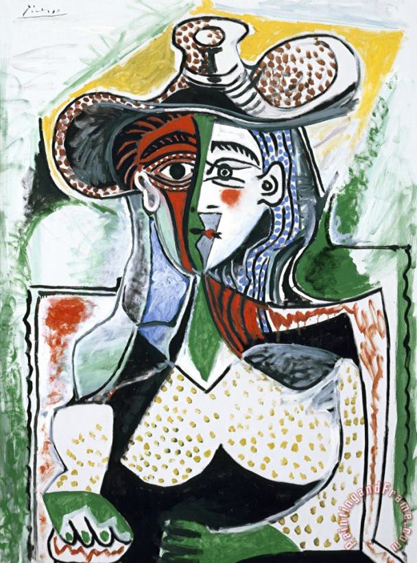 Woman with a Large Hat painting - Pablo Picasso Woman with a Large Hat Art Print