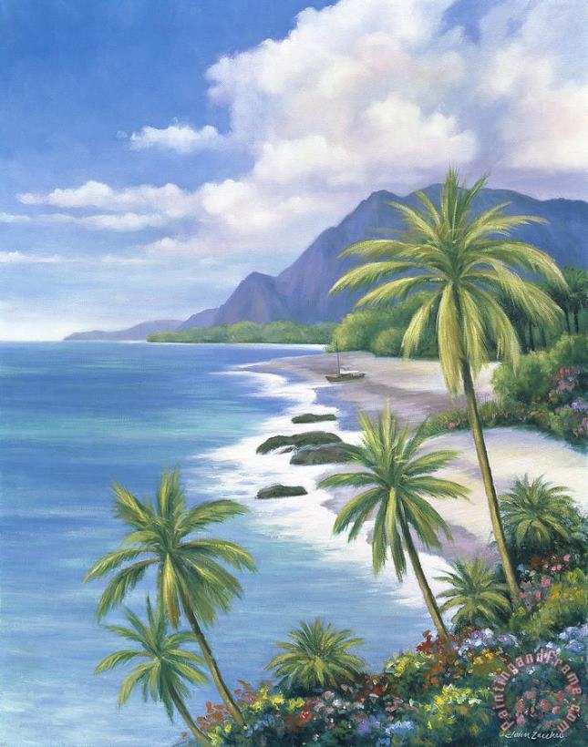 Tropical Paradise 2 painting - pallet Tropical Paradise 2 Art Print