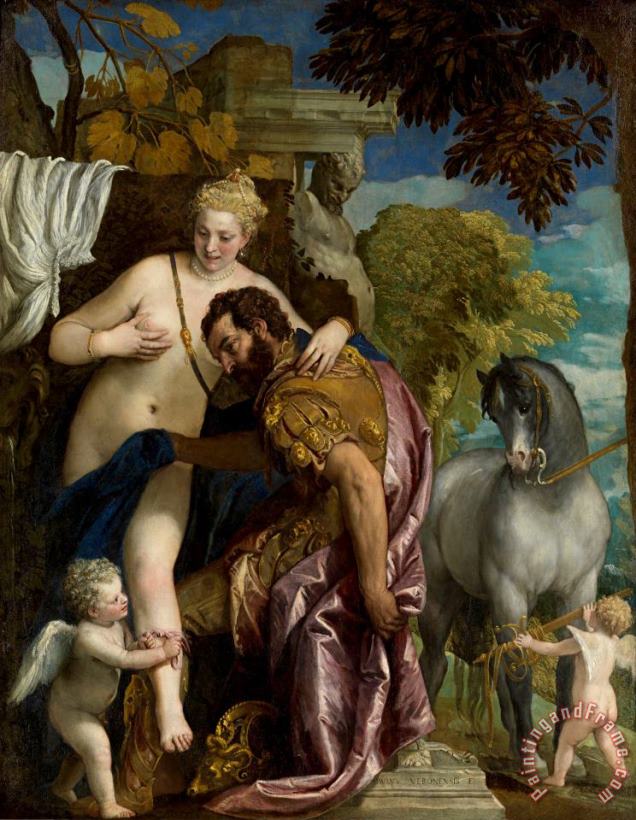 Mars And Venus United by Love painting - Paolo Caliari Veronese Mars And Venus United by Love Art Print